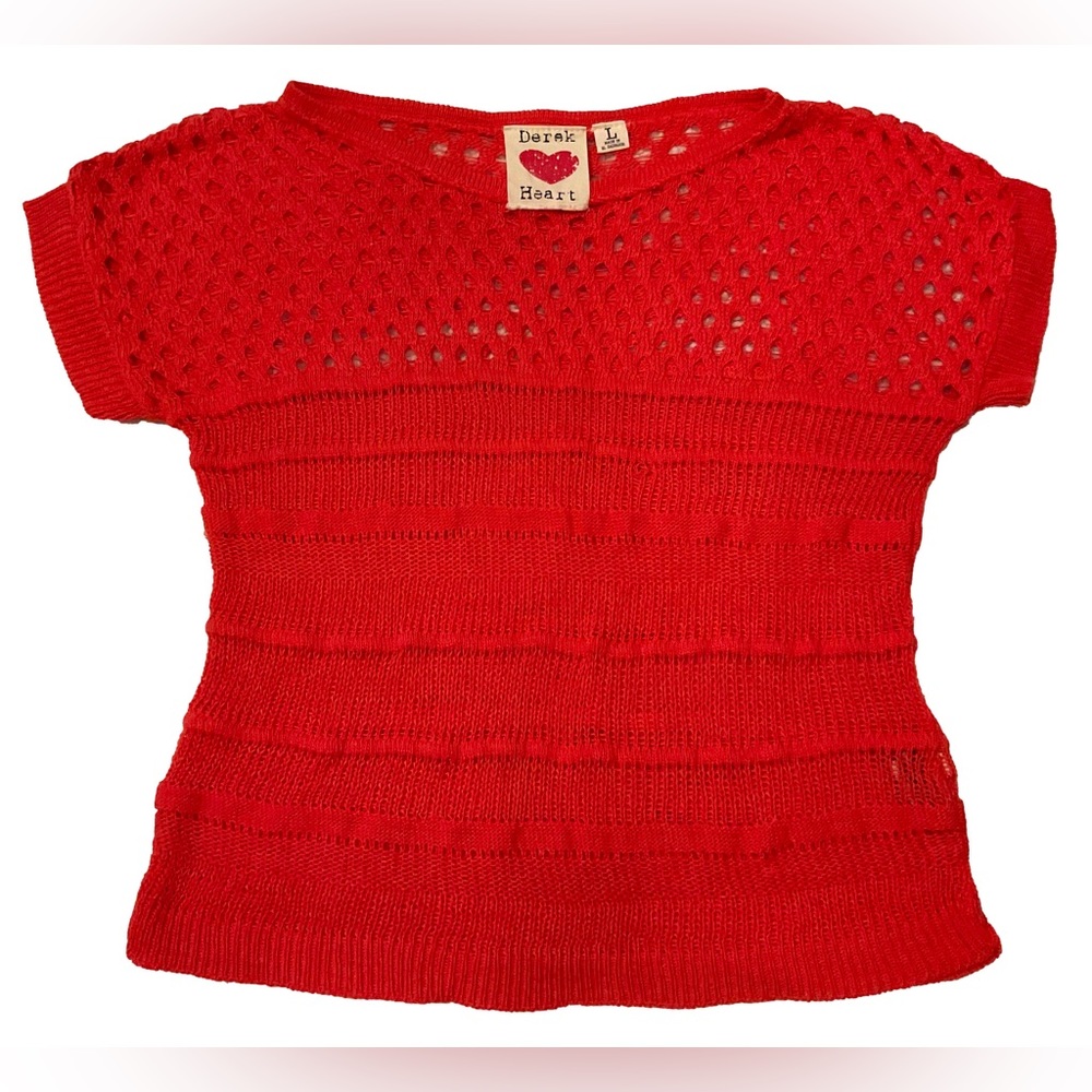 Derek Heart Women’s Red Short Sleeve Shirt Size Large